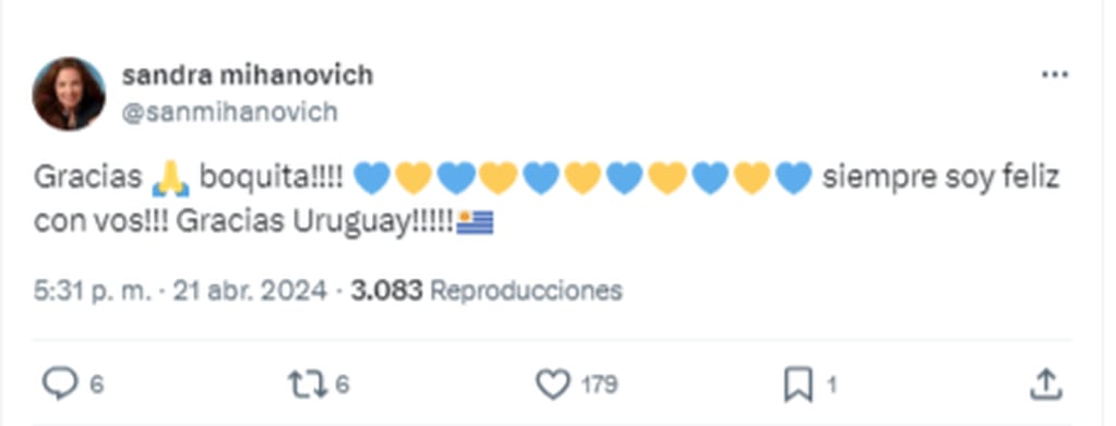 Sandra Mihanovich festejó el triunfo de Boca