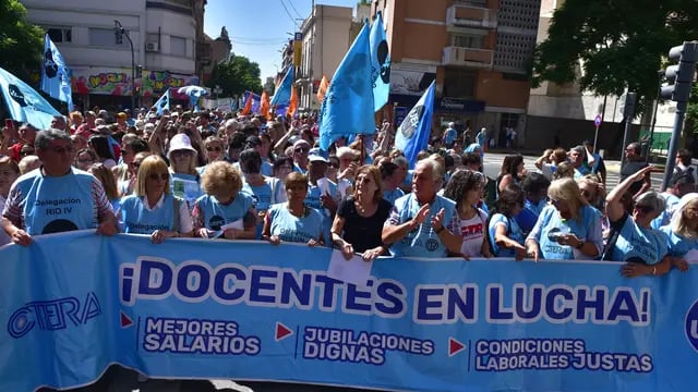 Movilización docente en Córdoba.