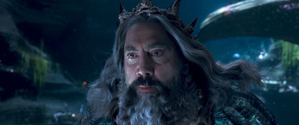 Javier Bardem as King Triton in Disney's live-action THE LITTLE MERMAID. Photo courtesy of Disney. © 2023 Disney Enterprises, Inc. All Rights Reserved.