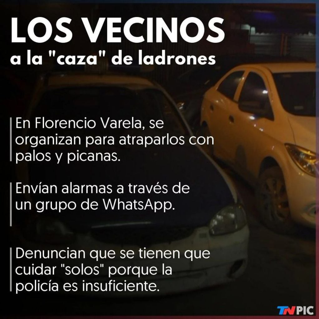 Vecinos caza ladrones de Florencio Varela.