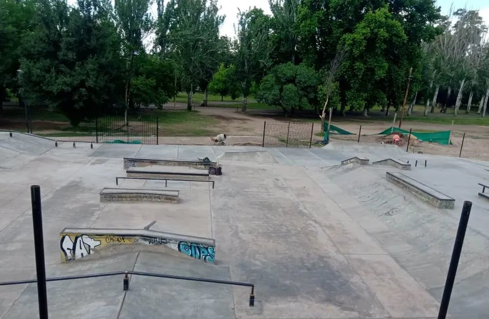 Obras en el skatepark en San Rafael.