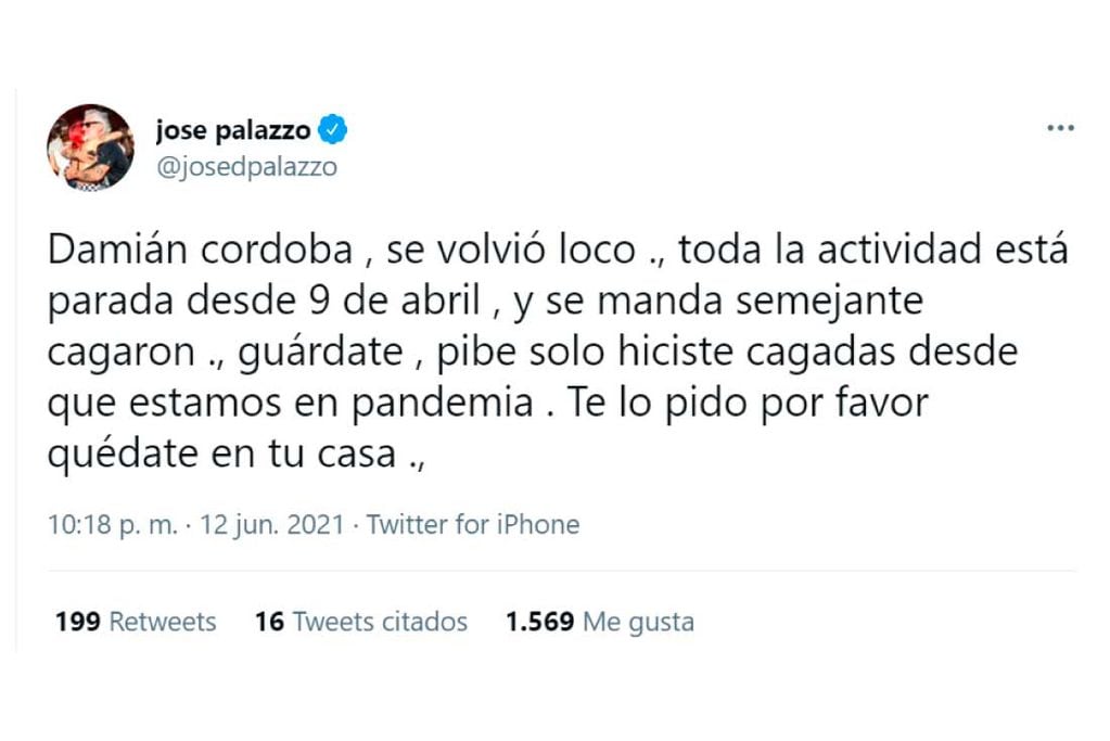 (Twitter José Palazzo)
