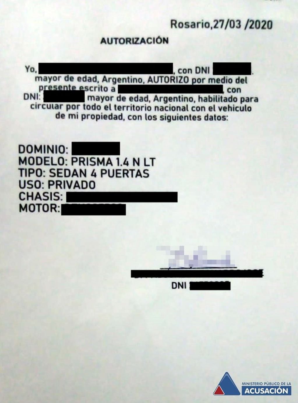 El MPA difundió imágenes de los certificados truchos. (MPA)