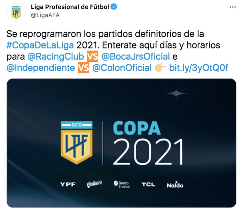 La LPF confirmó las fechas para la Copa de la Liga Profesional.
