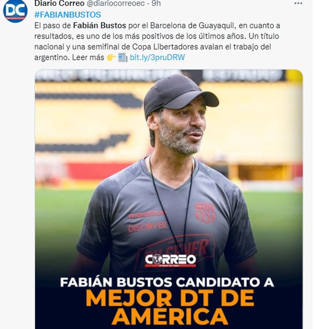 El cordobés Fabián Bustos puso al Barcelona de Ecuador entre los cuatro mejores de la Copa Libertadores.