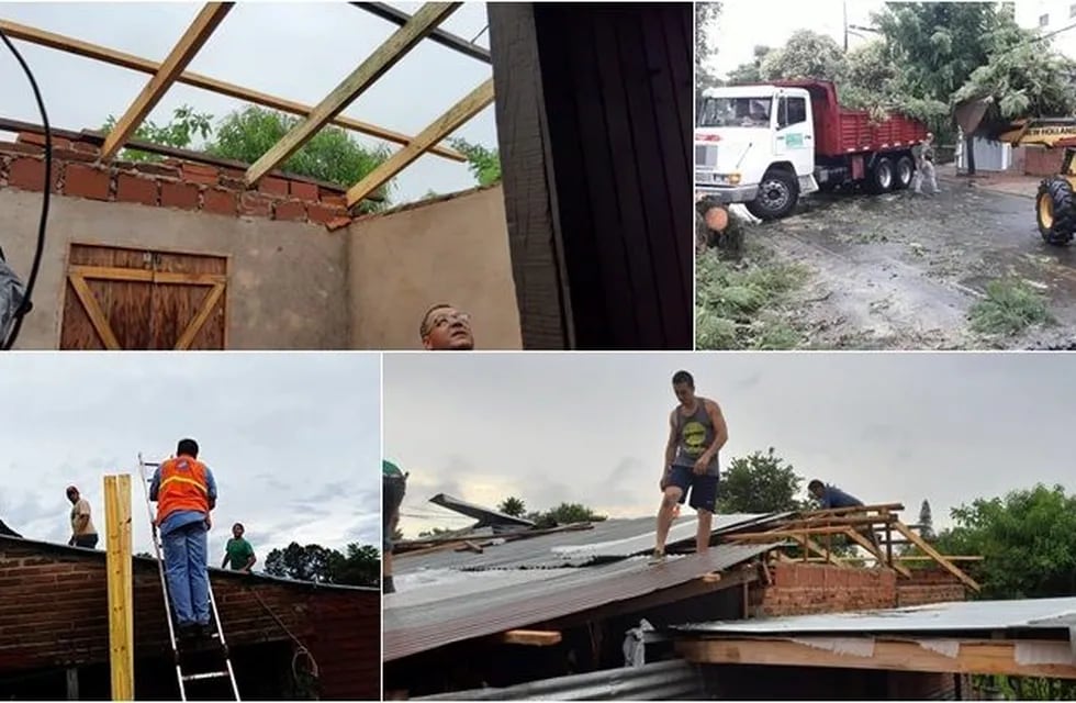 Voladura de techos en Posadas durante tornado el 29 de enero de 2020. (Misiones Online)