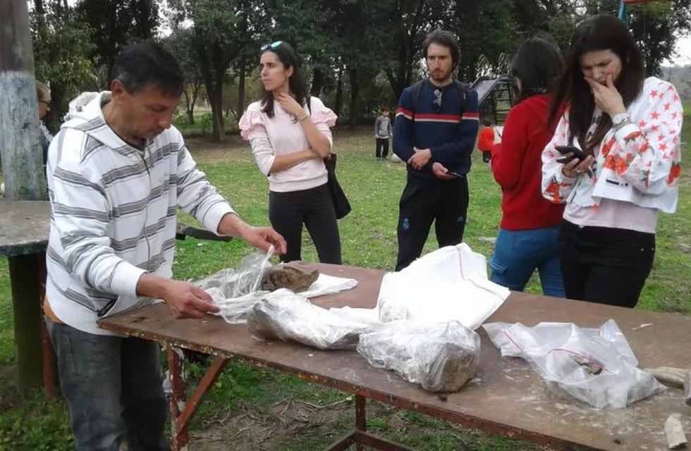 Encontraron restos de mastodonte a la vera del arroyo Saladillo en Villa Gobernador Gálvez. (@sergionazzi)