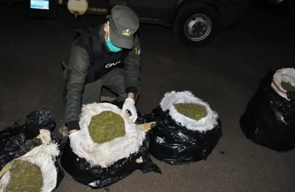 Marihuana secuestrada por Gendarmería Nacional en Posadas. (Gendarmería)
