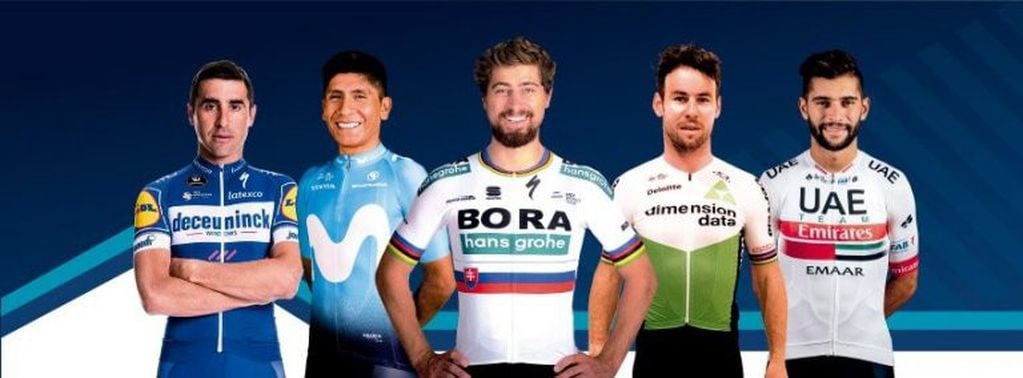 Maxi Richeze, Nairo Quintana, Peter Sagan, Mark Cavenish y Fernando Gaviria, las figuras de la Vuelta a San Juan.