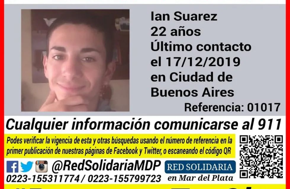 Búsqueda de Ian (Facebook Red Solidaria Mar del Plata)