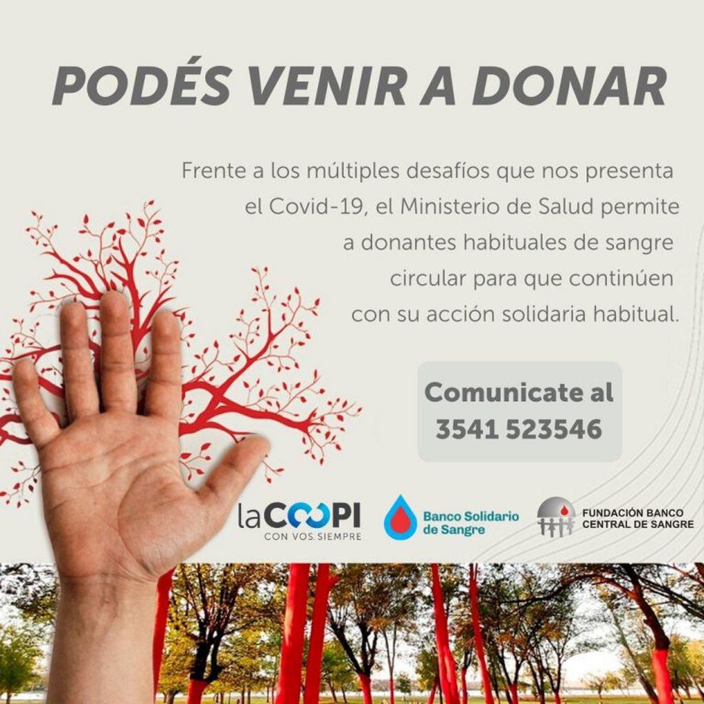 Banco Solidario de Donación de Sangre en Villa Carlos Paz.