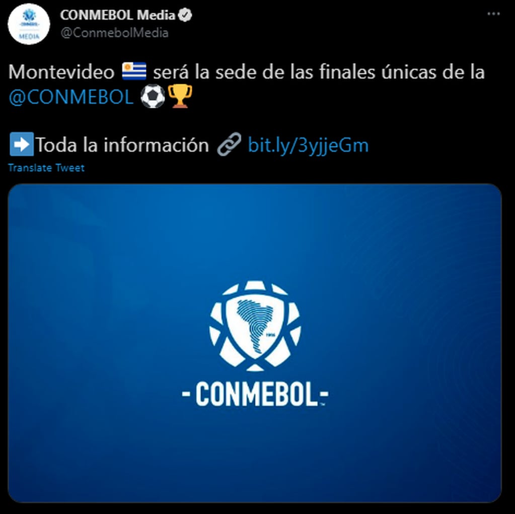 Conmebol confirmó que las finales de la Copa Libertadores y de la Copa Sudamericana se jugarán en Montevideo.