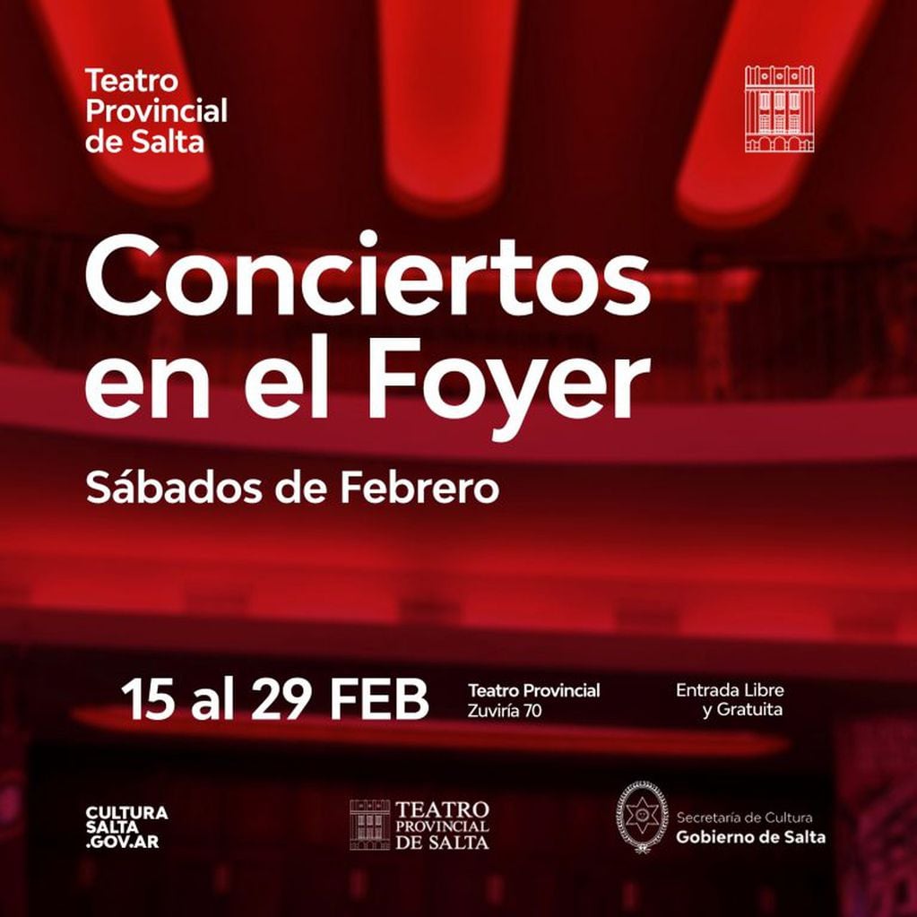 Conciertos en el Foyer del Teatro Provincial de Salta (web)