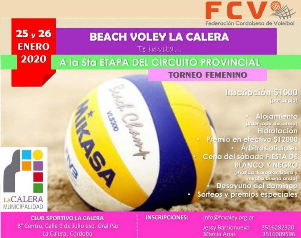 Banner del torneo de Beach voley en La Calera