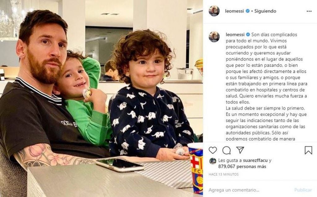 Liones Messi sobre el coronavirus: "Son días complicados para todo el mundo"