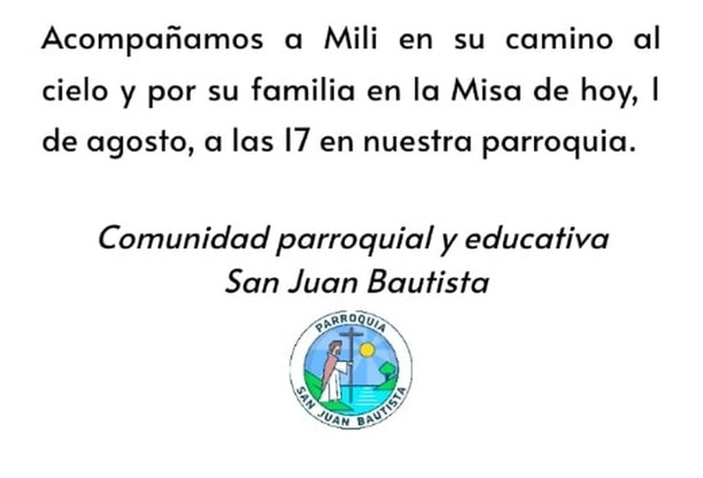 Las palabras de la Comunidad parroquial San Juan Bautista.