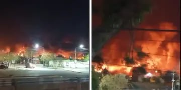 Feroz incendio en Playa San Agustín