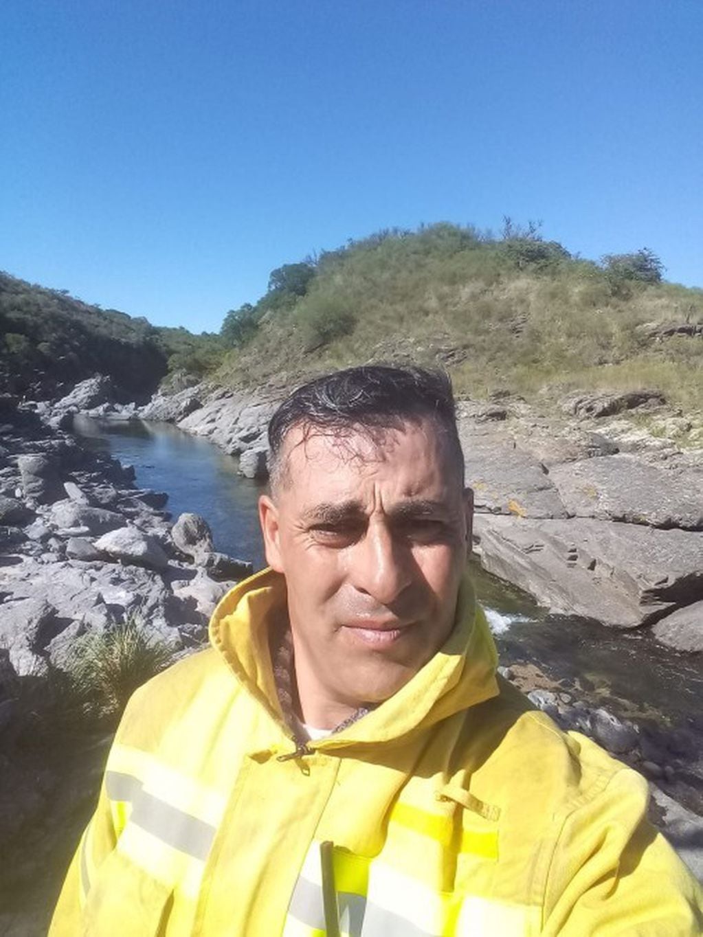 Daniel Zabala, bombero voluntario de Embalse