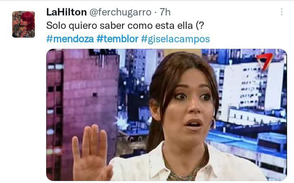 Memes del temblor en Mendoza. Gisella Campos en vivo.