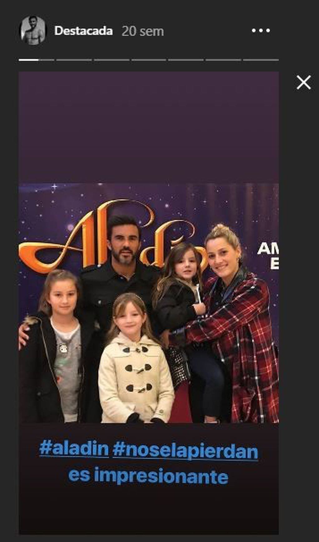 Mica Viciconte junto a Fabián Cubero y sus hijas