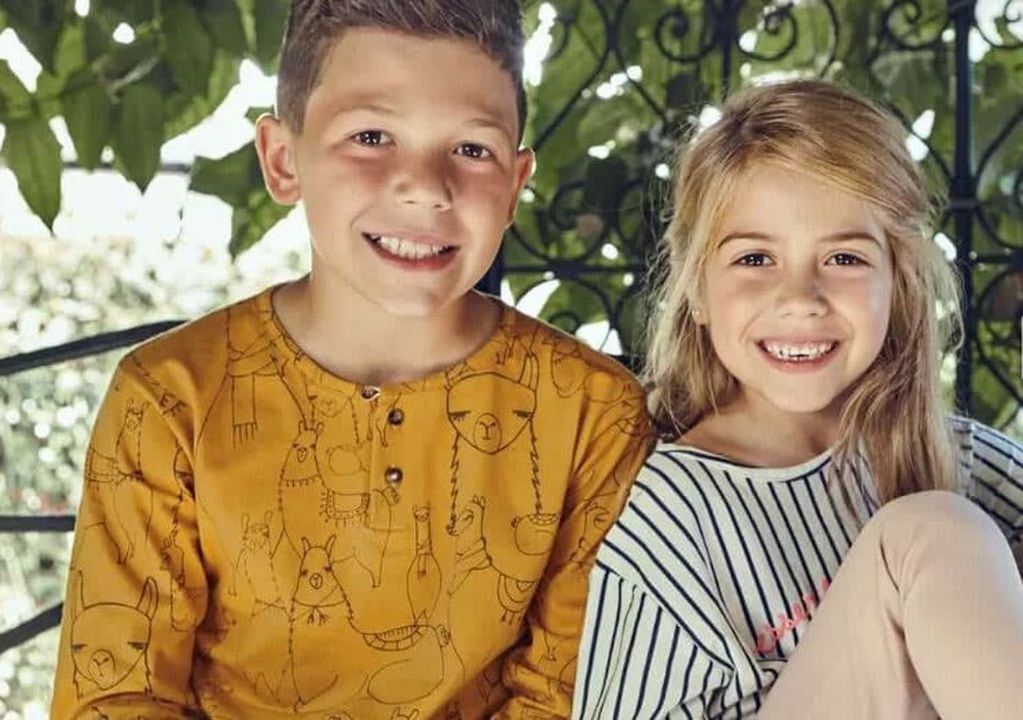 Bastian y Lola Demichelis modelando para Enfans en 2019.