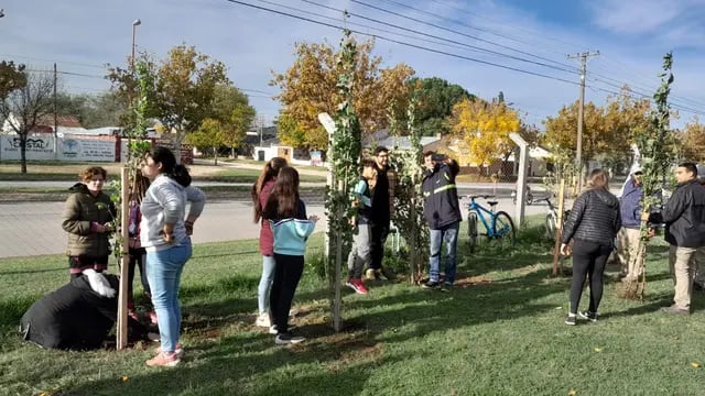 En el Día Internacional de la Tierra alumnos de la escuela Nº 9 plantaron árboles