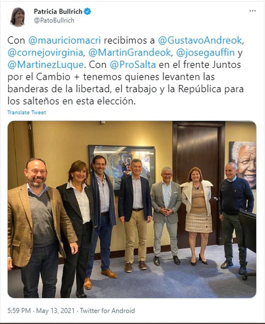 Dirigentes del PRO de Salta se reunieron con Macri y Bullrich