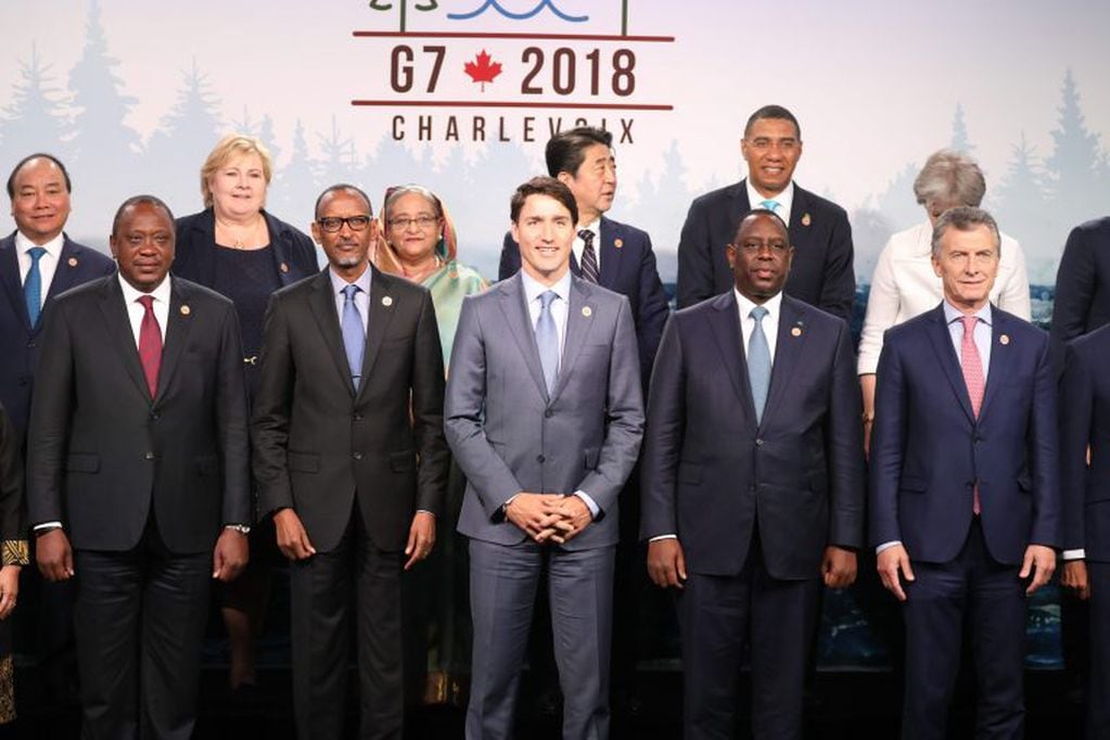 Macri en la foto oficial del G7