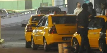 Taxistas- imagen de archivo