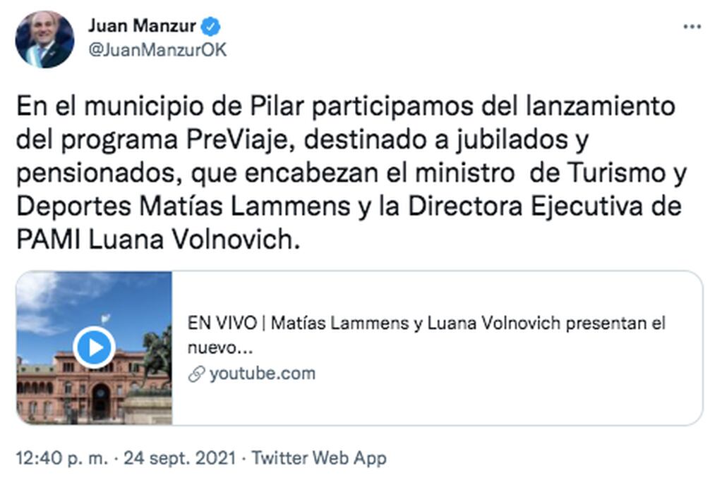 Juan Manzur opinó sobre las "decisiones feas" que tomó el Gobierno frente a la pandemia.