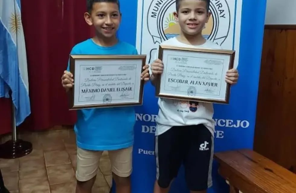 El Concejo Deliberante de Puerto Piray reconoció como personas destacadas a dos niños deportistas.