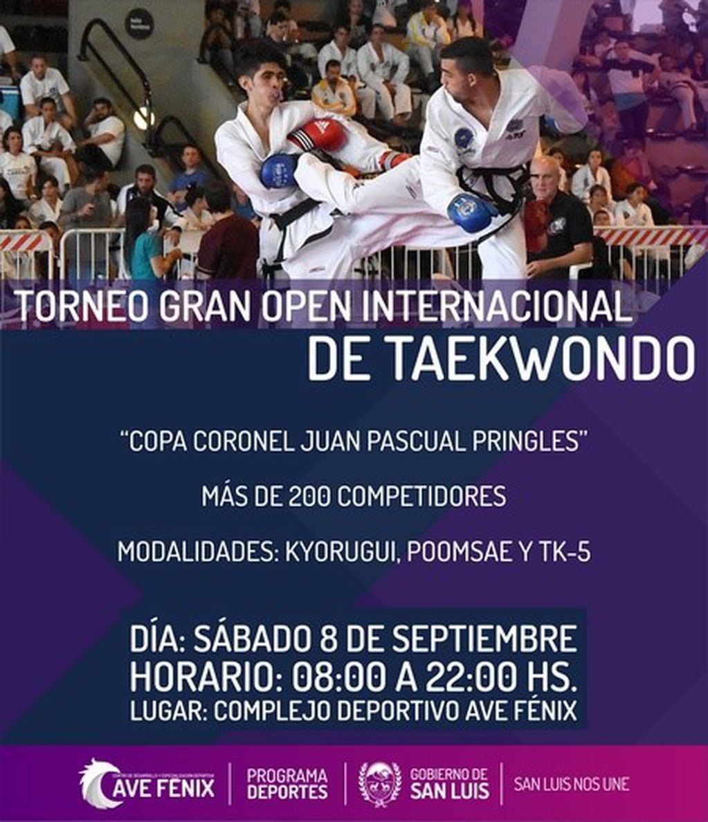 Torneo de taekwondo en San Luis.