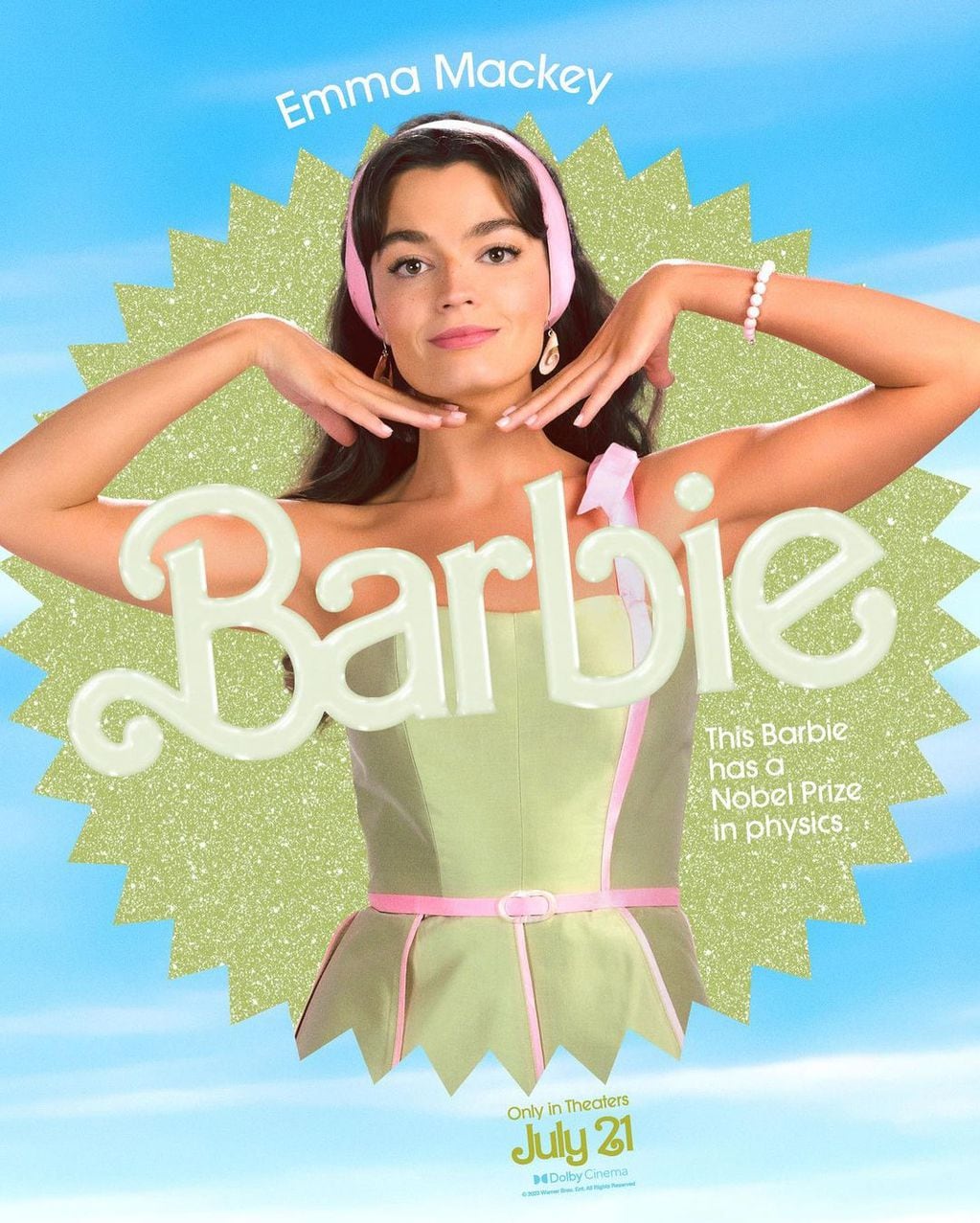 Emma Mackey como "Barbie científica".