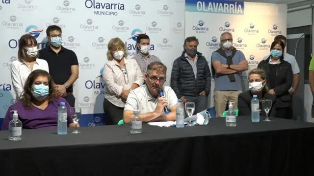 Conferencia de prensa en Olavarría. FOTO: Verte