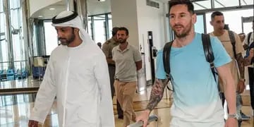 Lionel Messi llegó a Abu Dhabi para sumarse a la Selección