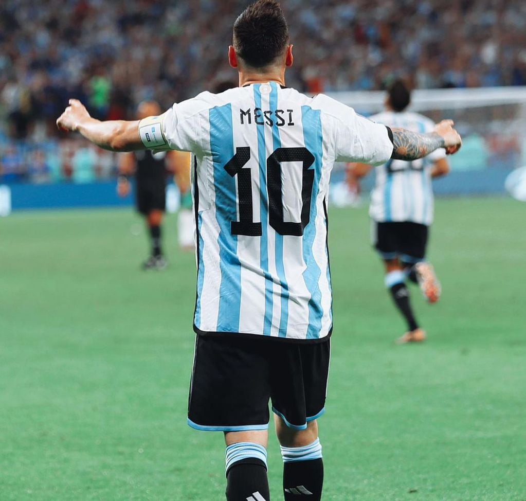 El festejo de Lionel Messi por el triunfo de la Selección Argentina