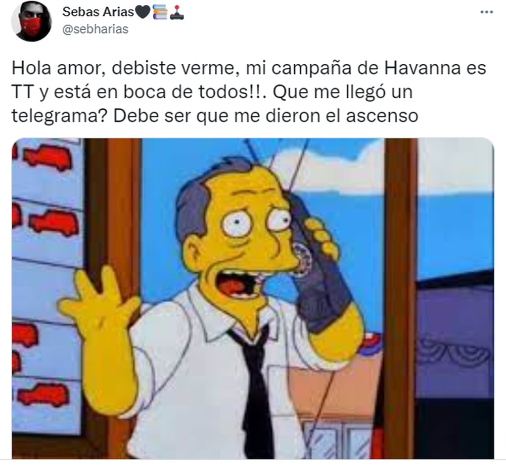 El clásico meme de Los Simpsons también se hizo presente tras la fallido publicidad de Havanna para promover un sorteo.