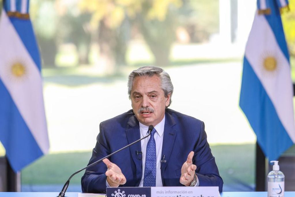 El Presidente Alberto Fernández en los anuncios de la extensión del aislamiento (Foto: EFE/EPA/ Presidencia)