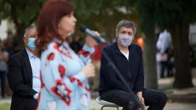 Máximo Kirchner y Cristina Fernández. (Télam)
