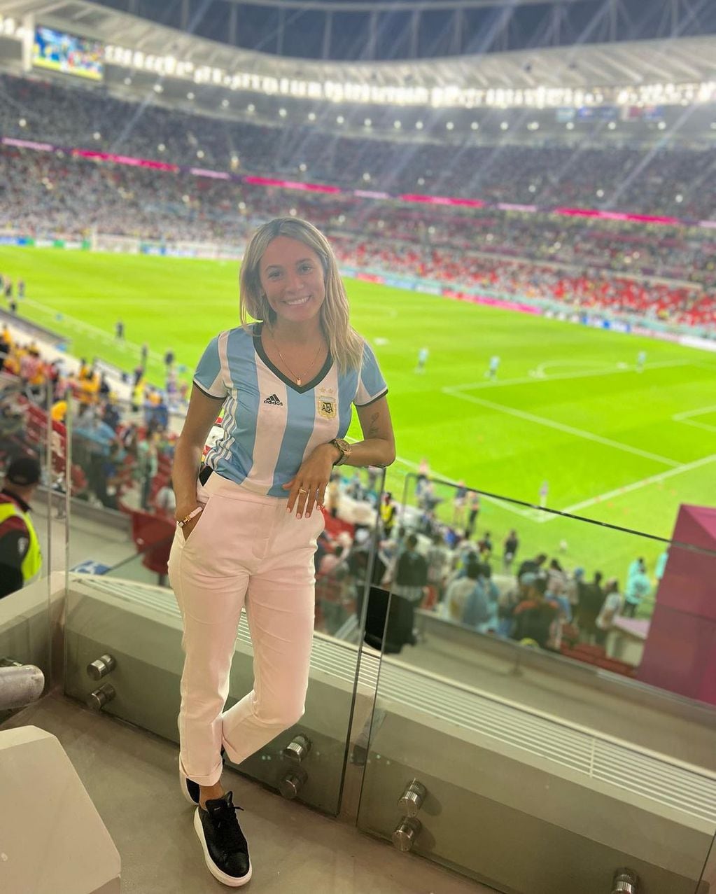 Rocío Oliva viajó a alentar a la Selección