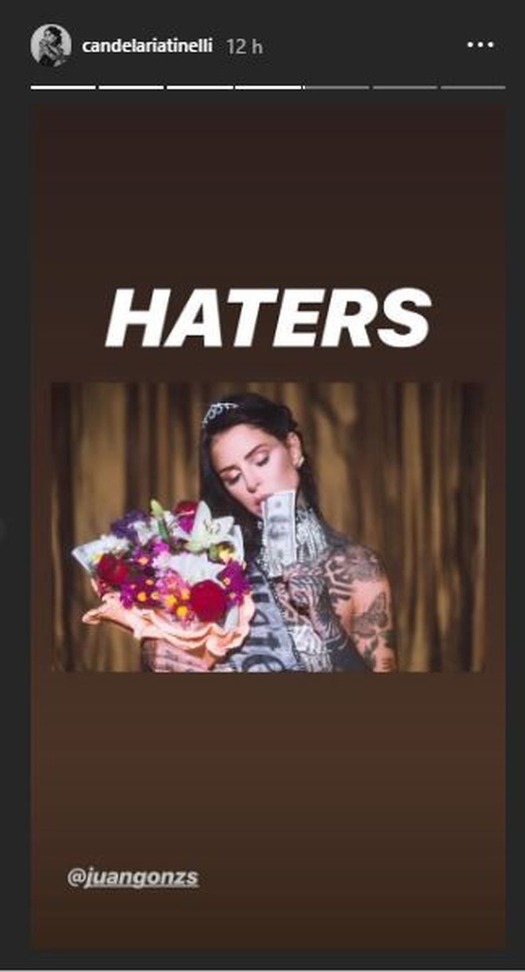 Cande Tinelli adelantó en Instagram lo que será el videoclip del tema "Haters"