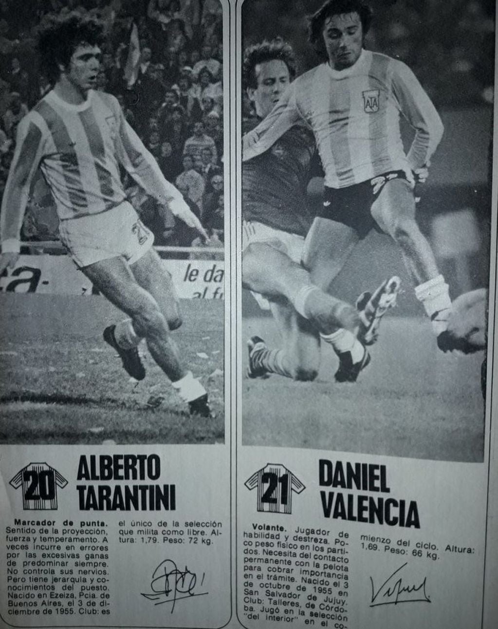 El Conejo Tarantini y la Rana Valencia, Dos jugadores de Selección que se destacaron con la camiseta de Talleres.