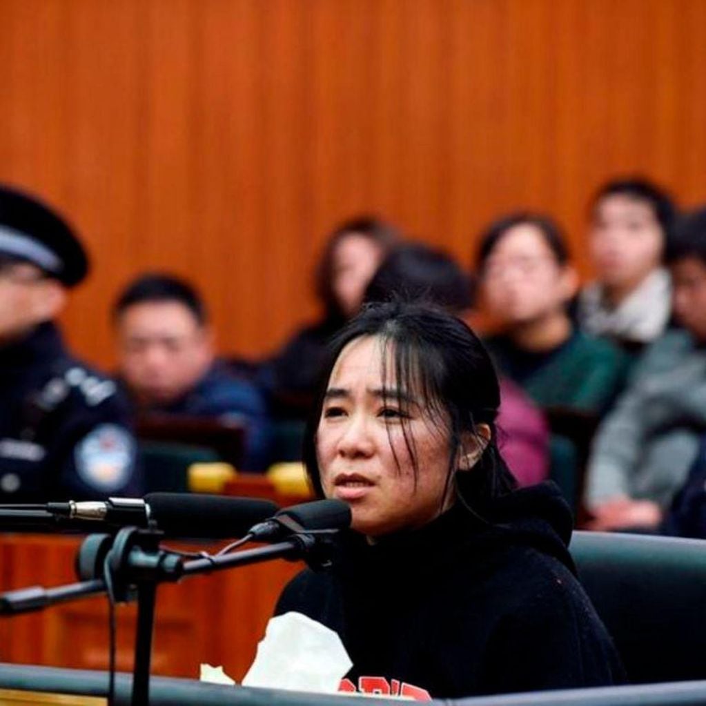 Mo Huanjing, en febrero, durante el juicio en el que fue condenada.