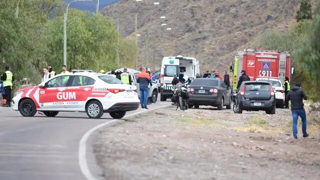 Accidente vial en el circuito El Challao 