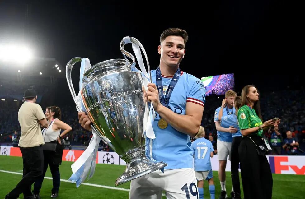 Julián Álvarez y una nueva consagración. A sus 23 años, es campeón de Liga de Campeones de Europa con Manchester City.