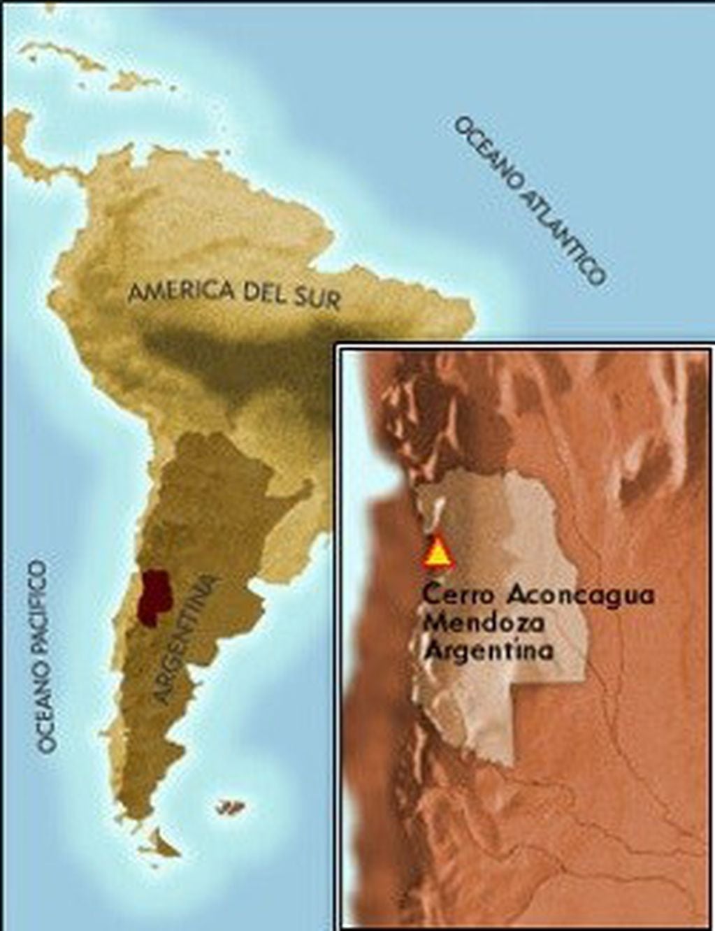 Ubicación geográfica del Cerro Aconcagua.