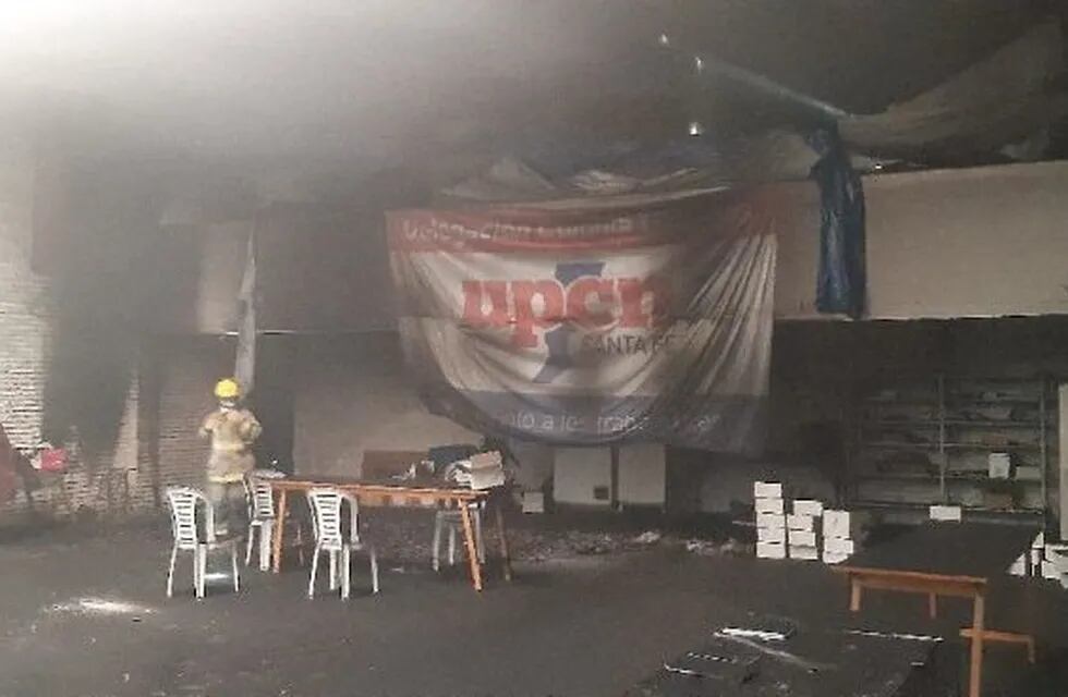 UPCN denunció el incendio de su delegación en la Colonia Psiquiátrica de Oliveros. (UPCN Santa Fe)