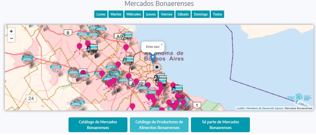 A través de la página oficial de la Provincia de Buenos Aires se pueden acceder a los mercados cerca de tu barrio.