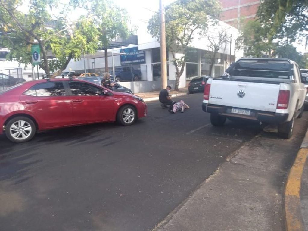 Accidente vial en pleno centro de la ciudad de Posadas.