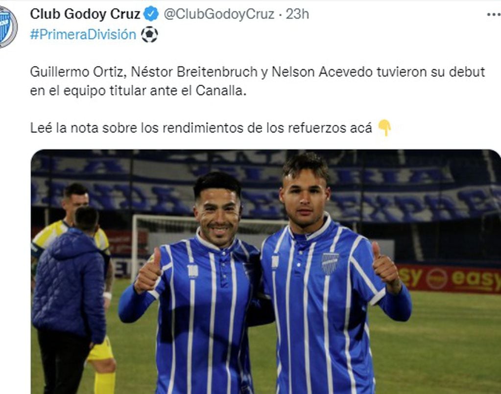 En Godoy Cruz hay satisfacción con los refuerzos que debutaron en el triunfo ante Rosario Central.